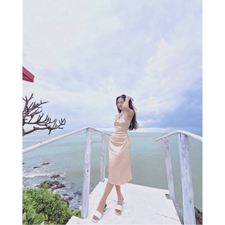 Đầm lụa cổ yếm sang trọng BYHUONG