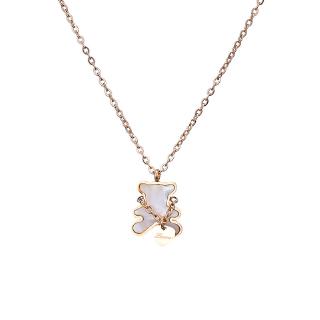 Bear white women do not fade titanium steel necklace simple lovely gold rose ossicular chain fashion jewelry Korea