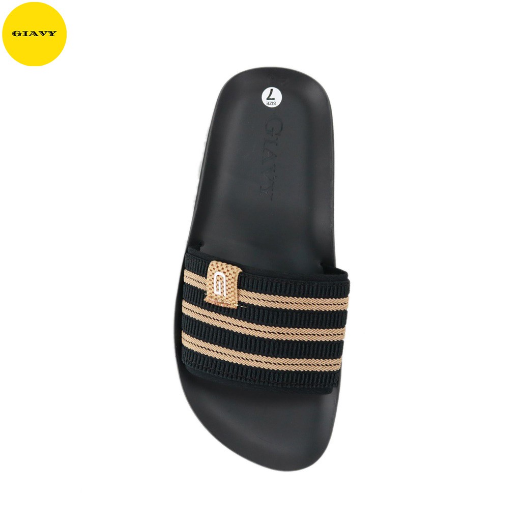 Dép nữ quai ngang sọc mix màu DTK336 - GIAVY