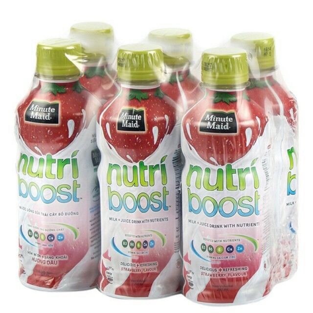 Lốc 6 Chai Sữa Trái Cây Nutri Boost Cam / Dâu 297ml