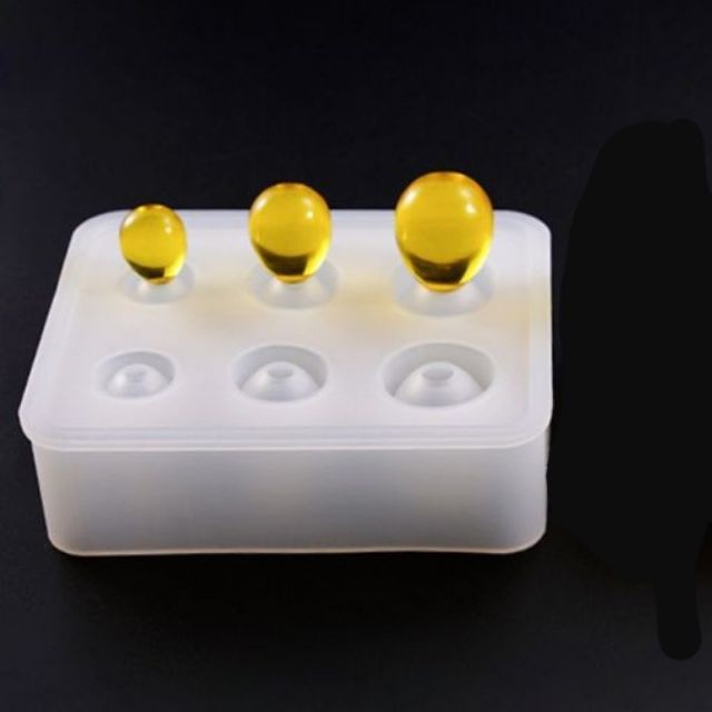 Khuôn silicone làm trang sức hình trứng 6 lỗ.