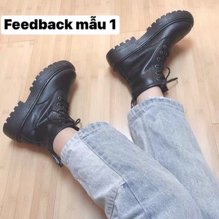 Giày boots Da nữ cổ cao mới