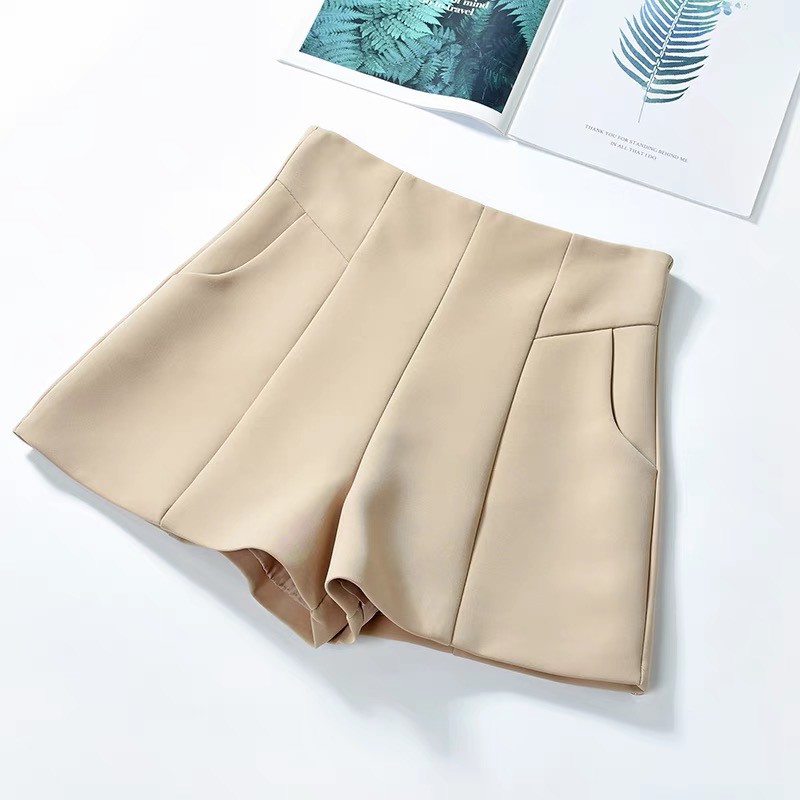 Quần sooc vải cạp cao - Chất tuyết mưa - Chuẩn form - Không nhăn - 3 màu Đen Be Trắng | BigBuy360 - bigbuy360.vn