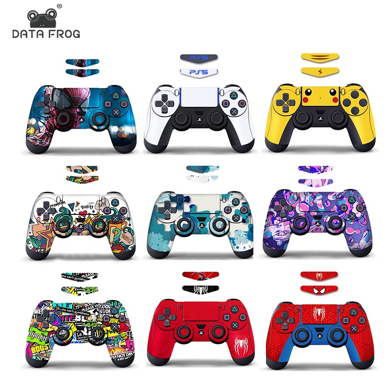Data frog full cover skin stickers cho ps4 controller vinyl decal protector skin cho ps5 design for ps4 slim / pro accessories