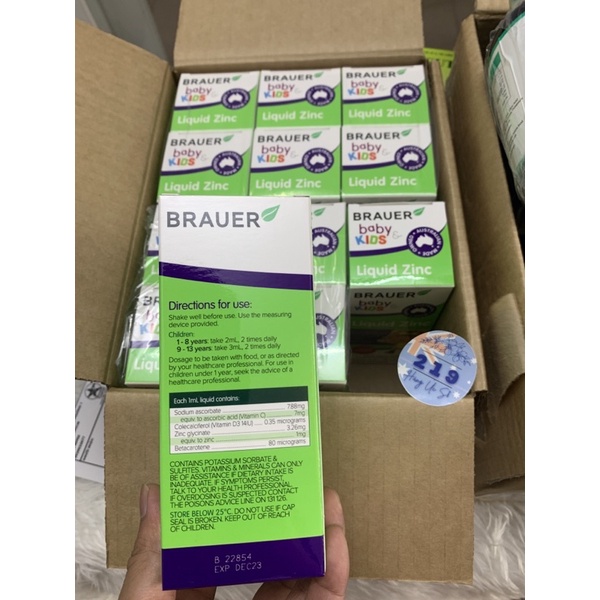 Brauer Baby & Kids Liquid Zinc Kẽm cho bé trên 1 tuổi
