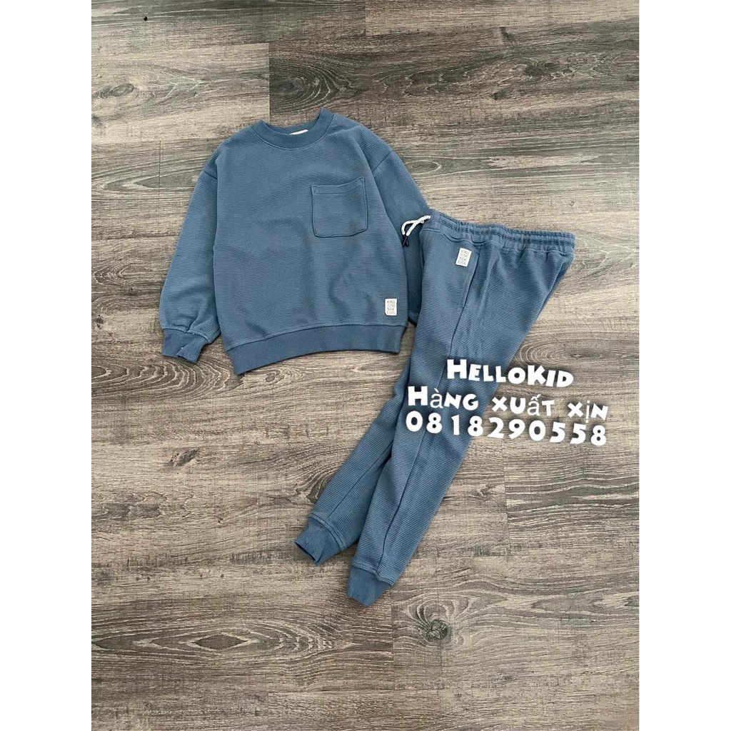 B445 - Bộ nỉ gân đơn giản HM cho bé