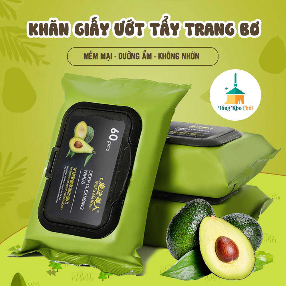 Khăn ướt tẩy trang chiết xuất quả bơ cho da mặt sạch và khỏe TTBO