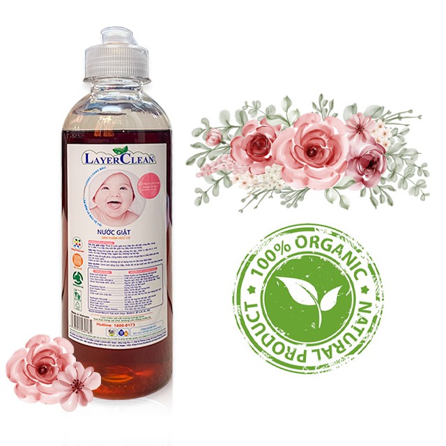 {Organic} Nước Giặt Hữu Cơ Layer Clean Hương Nước Hoa Poppy Coach Chai 300ML Thân Thiện Với Môi Trường An Toàn Cho Da Bé