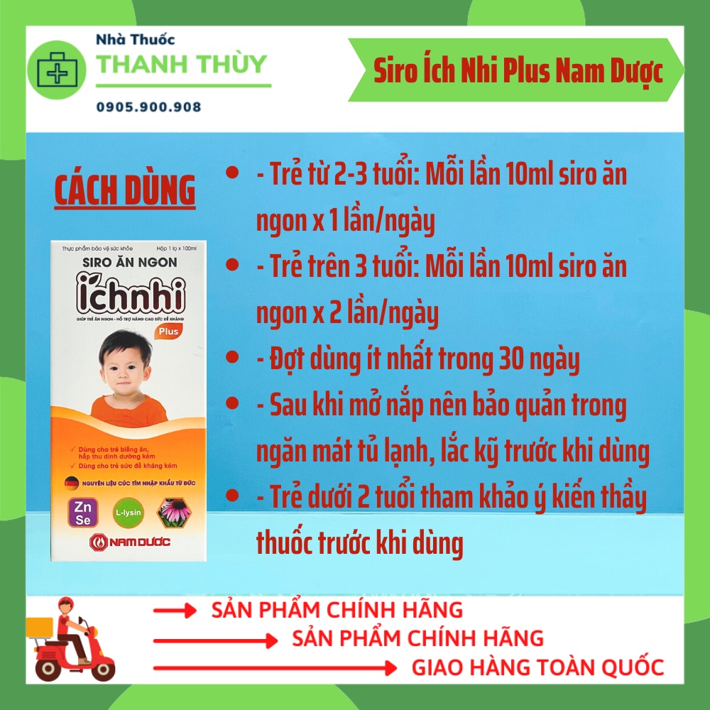 Siro Ăn Ngon Ích Nhi Plus - Giúp Nâng Cao Sức Đề Kháng, Tăng Chuyển Hóa Hấp Thu Dưỡng Chất, Trẻ Ăn Ngon