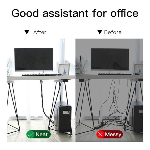 Dây cuốn gọn Baseus Velcro dính cố định gọn cáp sạc dây máy tính đồ điện tử dây điện Setup Bàn làm việc văn phòng