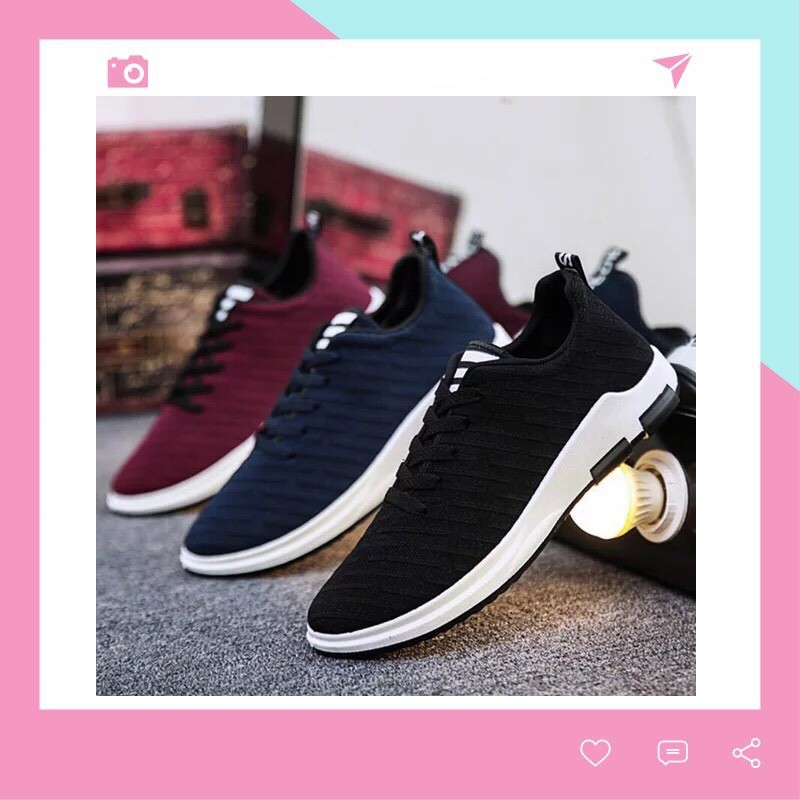 Giày Sneaker Thời Trang Nam Vải Xước V88 Cao Cấp