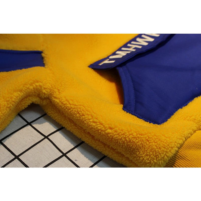 COD Boy Sweater Velvet Winter Clothes New Cashmere Children Thick Korean Version Of Hooded Feather ShirtKid