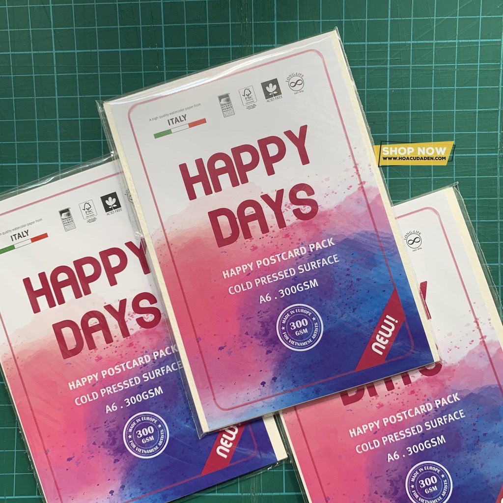 Giấy vẽ màu nước Happy size A6/A5/A4/A3