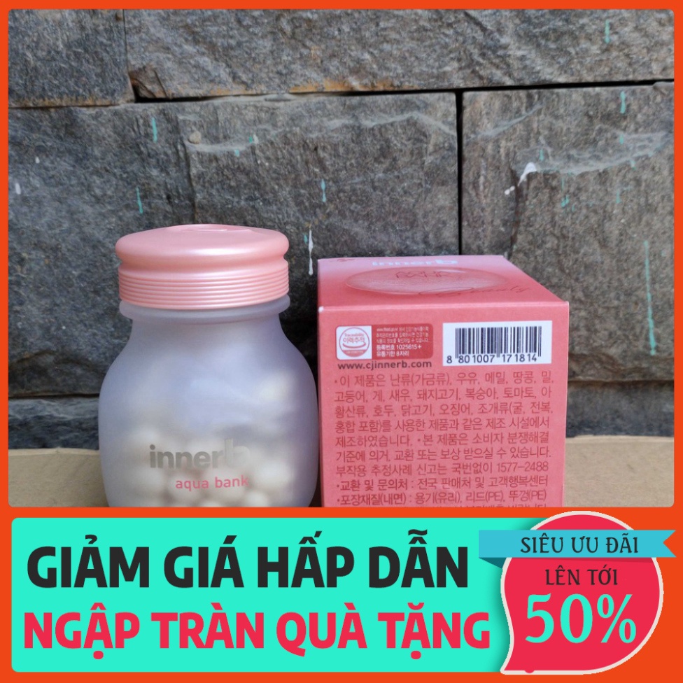 QUÁ RẺ Viên Uống Cấp nước Innerb Aqua Bank Hàn Quốc 56 viên - Màu hồng QUÁ RẺ