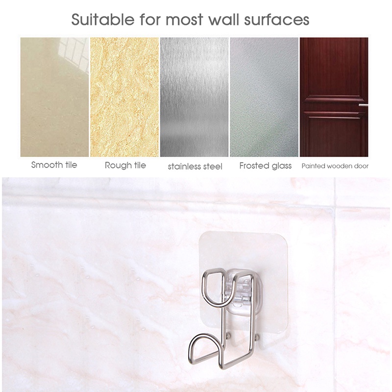1 Móc Treo Đồ Dán Tường Bằng Thép Không Gỉ Thiết Kế Hình Học Sáng Tạo Chống Nước
