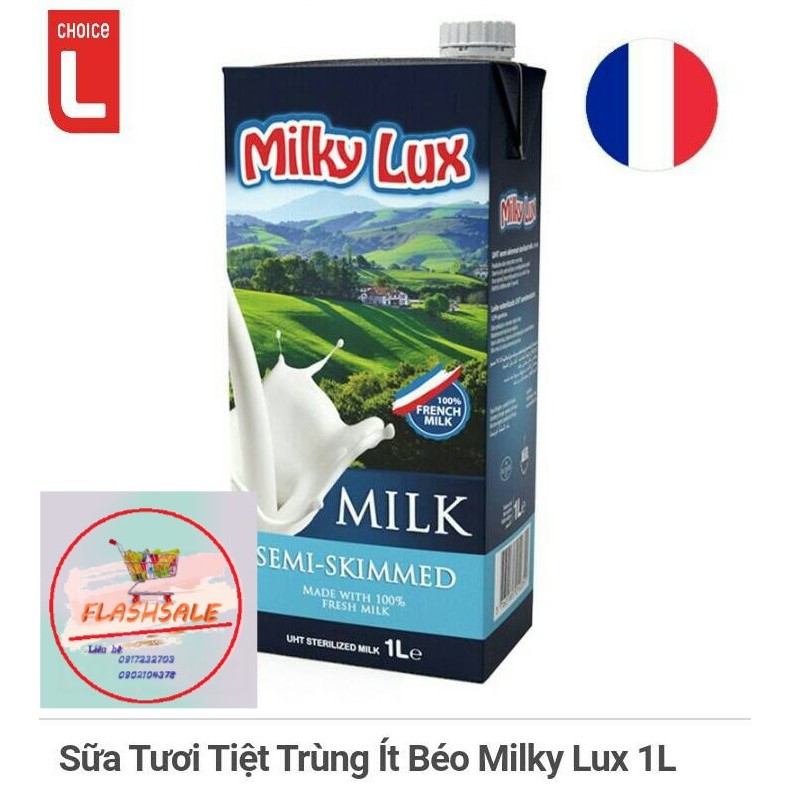Sữa Tươi Tiệt Trùng nguyên kem/ Ít Béo 1.5% Milky Lux Không Đường Hộp 1L