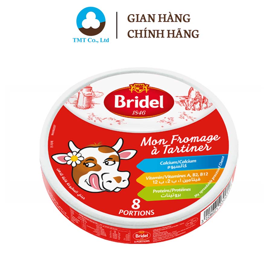 Phô mai tam giác thương hiệu Bridel hộp 8 miếng nhập khẩu Pháp