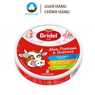 Phô mai miếng phô mai tam giác thương hiệu Bridel hộp 8 miếng