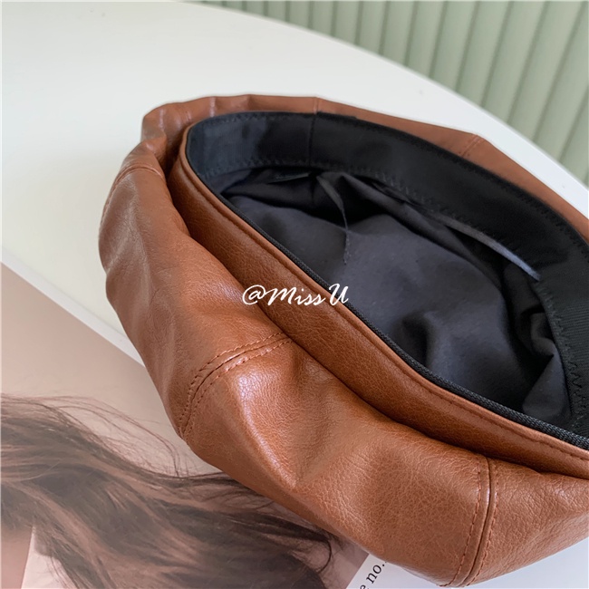 Mũ Beret chất liệu da cao cấp thời trang mùa thu đông theo phong cách hàn quốc