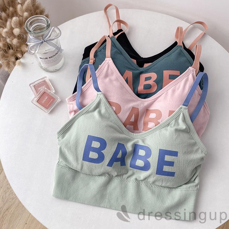 Áo Croptop Hai Dây In Chữ Cho Nữ