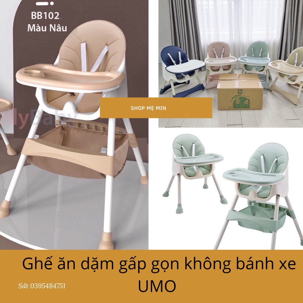 [ CHÍNH HÃNG] ghế ăn dặm gấp gọn không bánh xe UMOO ( loại 1)