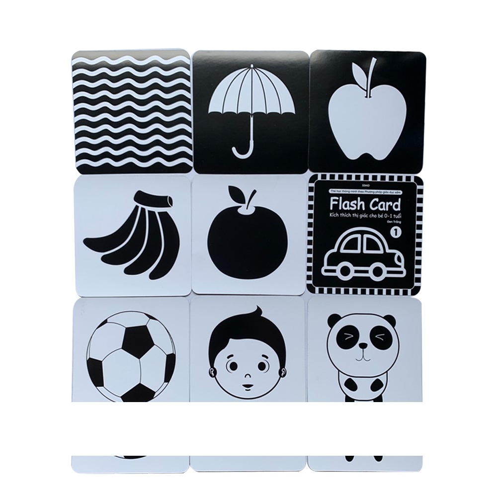 Thẻ Flash card kích thích thị giác cho bé từ 0-1 tuổi theo phương pháp giáo dục sớm