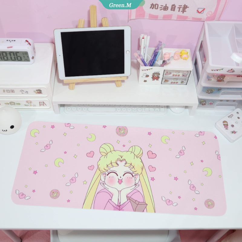 SANRIO Tấm Lót Chuột Và Bàn Phím Máy Tính Bằng Vải Lông Dày Dặn Hình Mèo Kuromi Hoạt Hình Dễ Thương 30*66CM