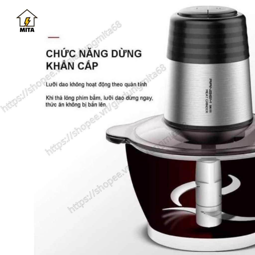 Máy xay thịt RANBEM cối thuỷ tinh 224A - MITA