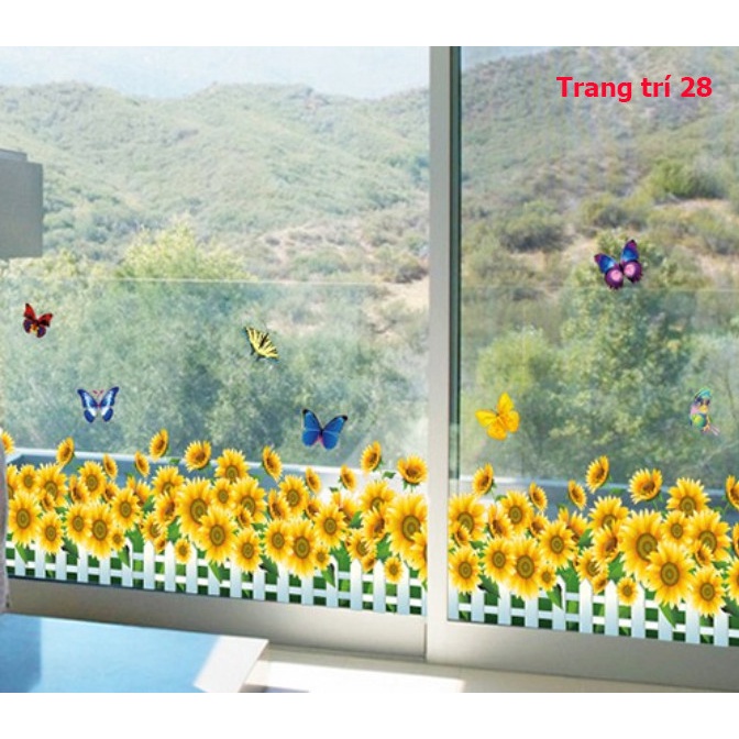 Tranh decal, decal dán chân tường hoa, cá heo trang trí phòng cho bé kích thước sau khi dán từ 1m đến 1.3m tùy mẫu