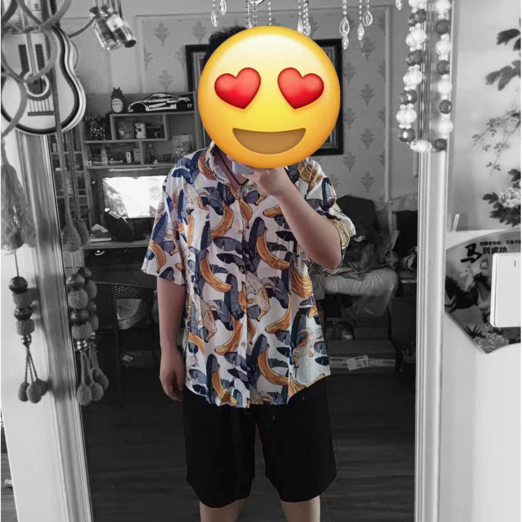 Áo sơ mi form rộng tay lở nam nữ hoạ tiết mặc đều đẹp chất lụa mềm mịn cực thoát mát, áo sơ mi đôi cặp nhóm đủ size