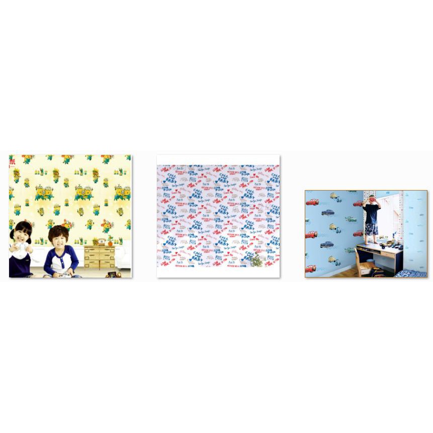 DECAL 1M Giấy dán tường KHỔ 45CM có sẵn keo - NHIỀU MẪU THIẾU NHI QQR017