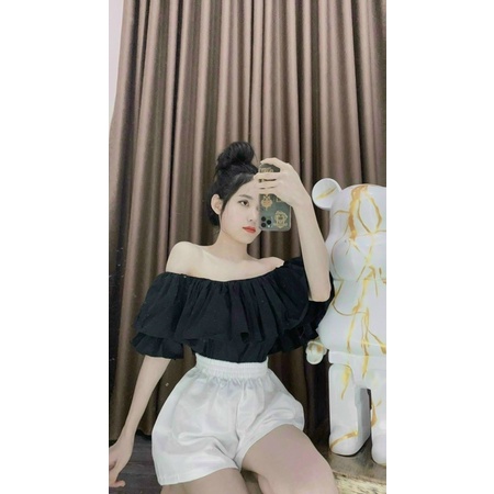 ÁO VOAN TẦNG CROPTOP TAY BỒNG TIỂU THƯ