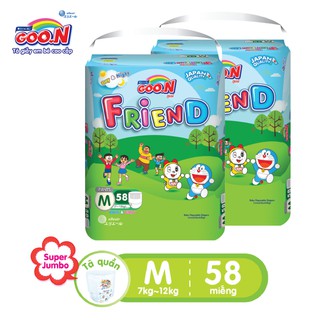 Combo 2 bịch Tã quần Goon Friend gói cực đại Size M58 cho bé từ 7-12kg