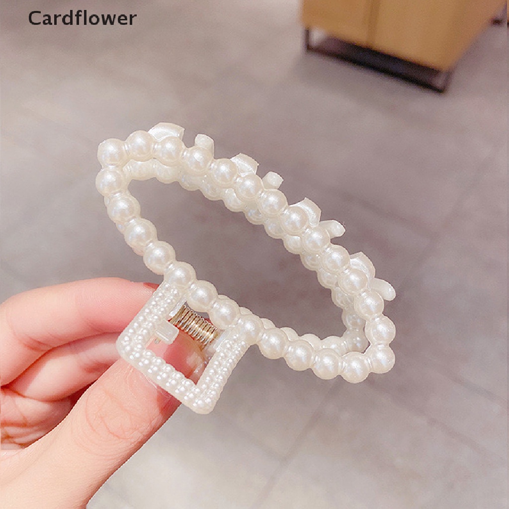 &lt; Cardflower &gt; Kẹp Tóc Móng Vuốt Cỡ Lớn Bằng Acrylic Đính Ngọc Trai Trang Điểm Tạo Kiểu Đa Dạng