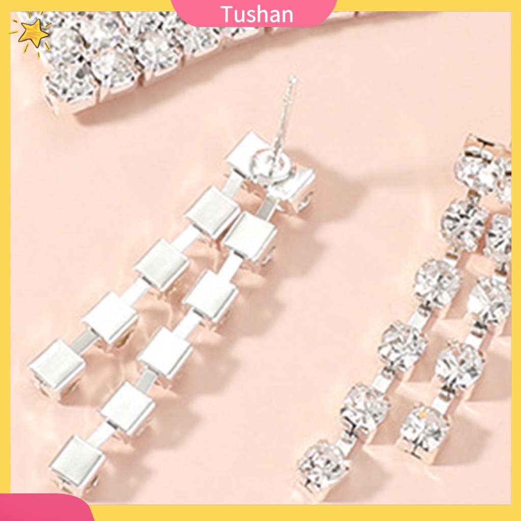 Bộ Vòng cổ Và Bông Tai Mặt Hình Chùm Hoa Tinh Tế Cho Nữ