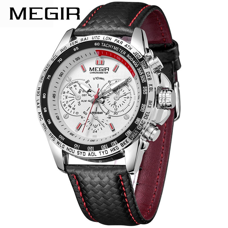 MEGIR 1010 quartz Men's Fashion Watches Chronograph Glowing Clock Hours Men's Wrist Watches Waterproof