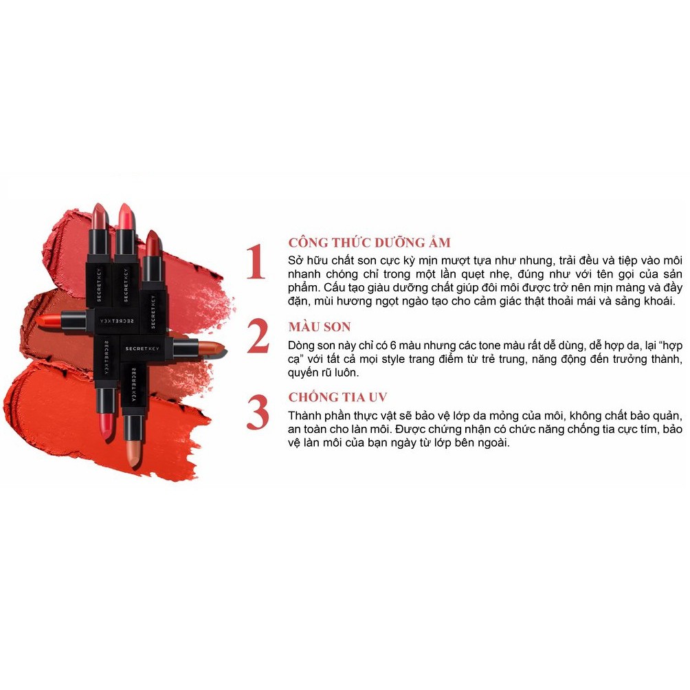 Son Lì Secret Key Fitting Forever Lipstick 3.5g - No.16 Mocha Latte (Cam đất) | BigBuy360 - bigbuy360.vn