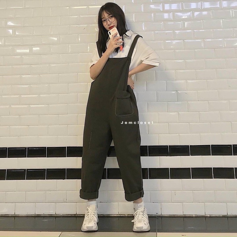 [VIDEO ẢNH THẬT] Yếm Kaki 1 Túi Basic Form Rộng Unisex Chất Kaki Đẹp Ulzzang