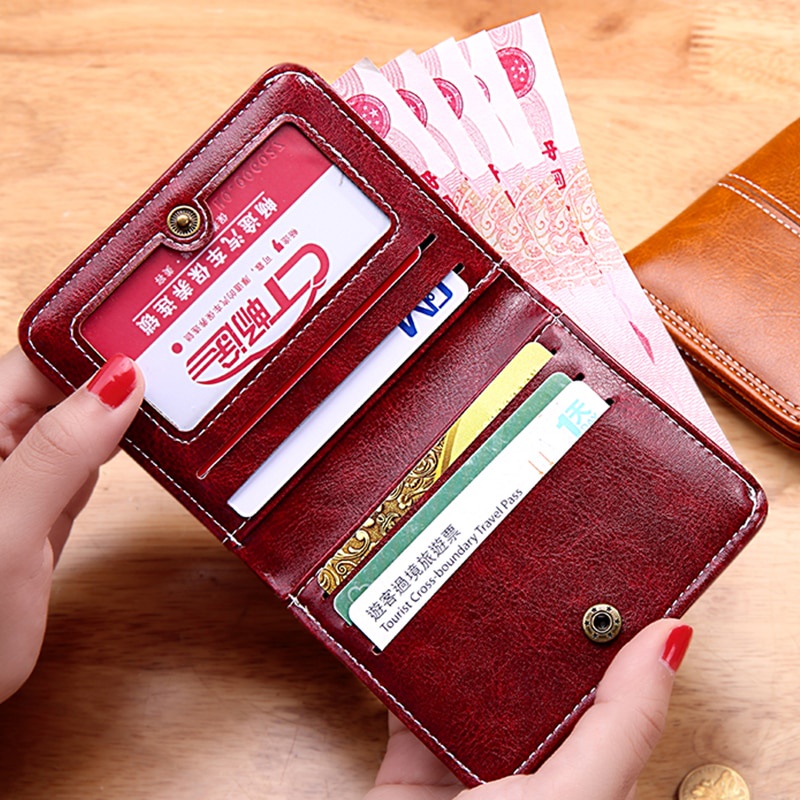 Ví Da Ngắn Mini Sang Trọng Dành Cho Nữ 2021