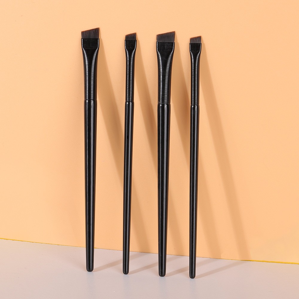 OVW 2 Cái. Bộ cọ trang điểm Bevel Eyeliner Brush Bevel Brow Brush Tay cầm màu đen HS0102