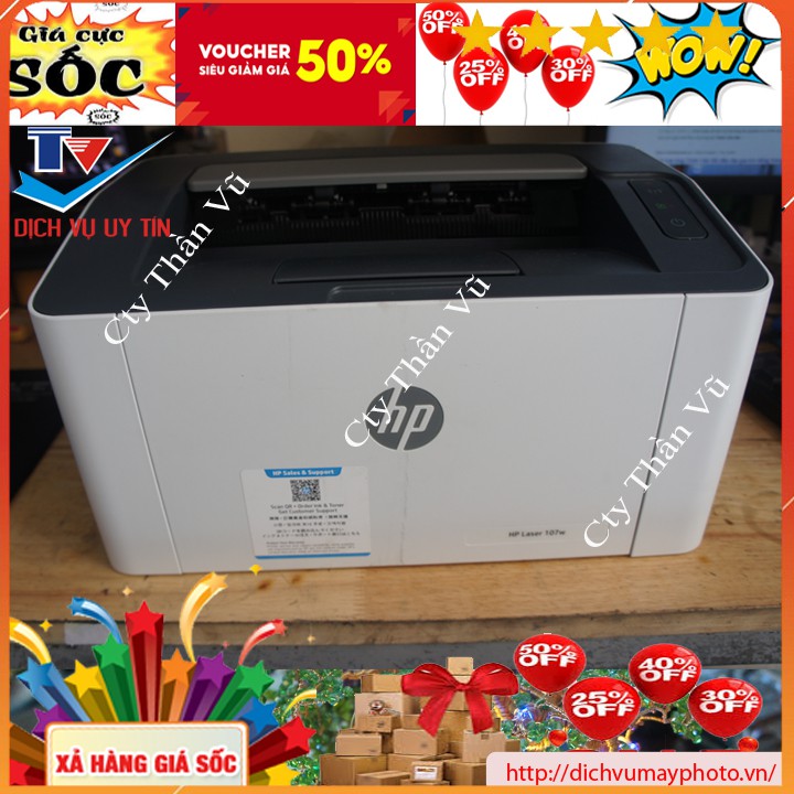 Máy in nhỏ gọn HP 107W dùng gia đình in cá nhân in học tập phù hợp