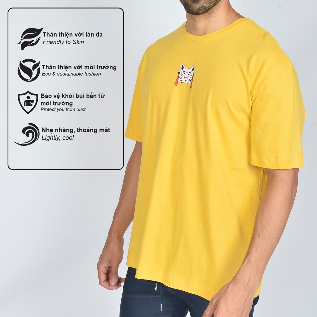 Áo phông Nam Form Rộng Simple & Basic Vải Cotton Êm Mịn In Hình Decal Cao Cấp
