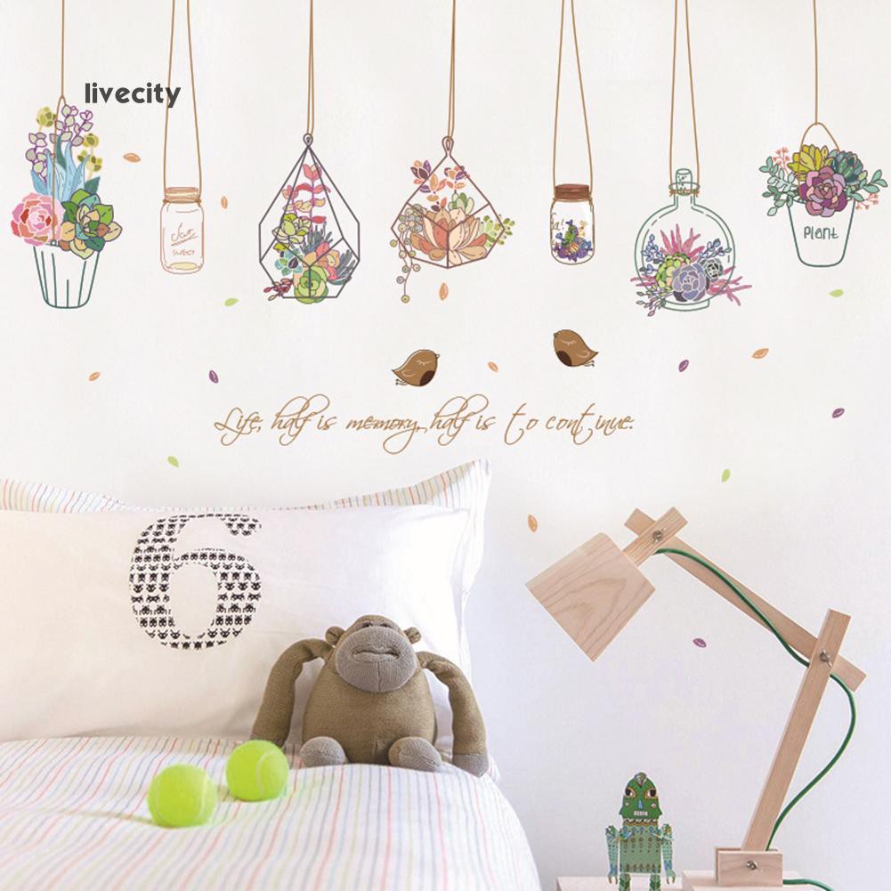 Decal Dán Tường Hình Chậu Hoa Trang Trí Phòng | BigBuy360 - bigbuy360.vn