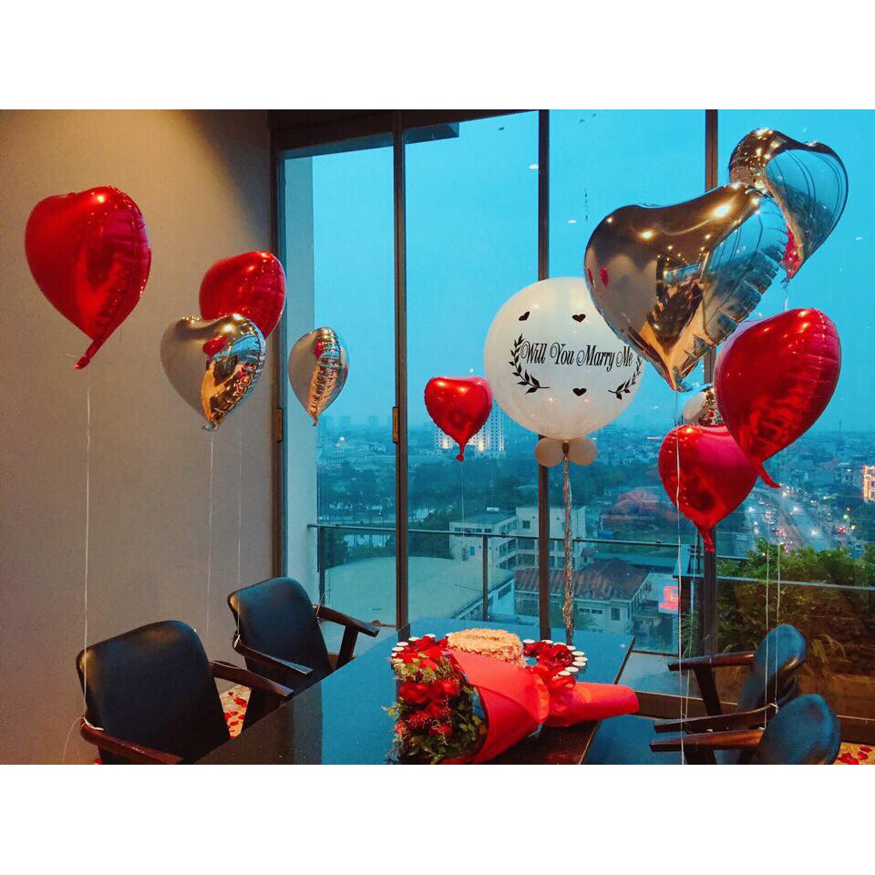 Bóng trái tim trang trí sinh nhật, tiệc cưới, phòng cưới, tỏ tình, valentine