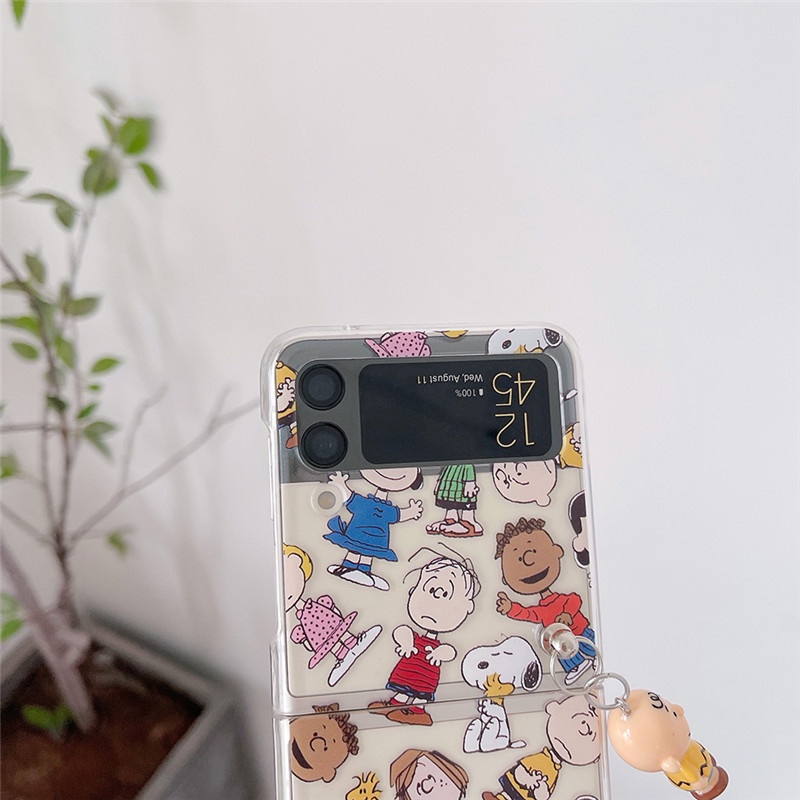 Ốp Điện Thoại Trong Suốt In Hoạt Hình Snoopy Cho Samsung Galaxy Z Flip 4 Z Flip 3 5G Z Flip 3 Zflip3