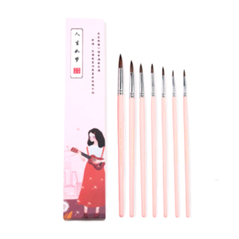 Bộ 7 Cọ Vẽ Tranh Đầu Nhọn Bằng Acrylic Chuyên Dụng