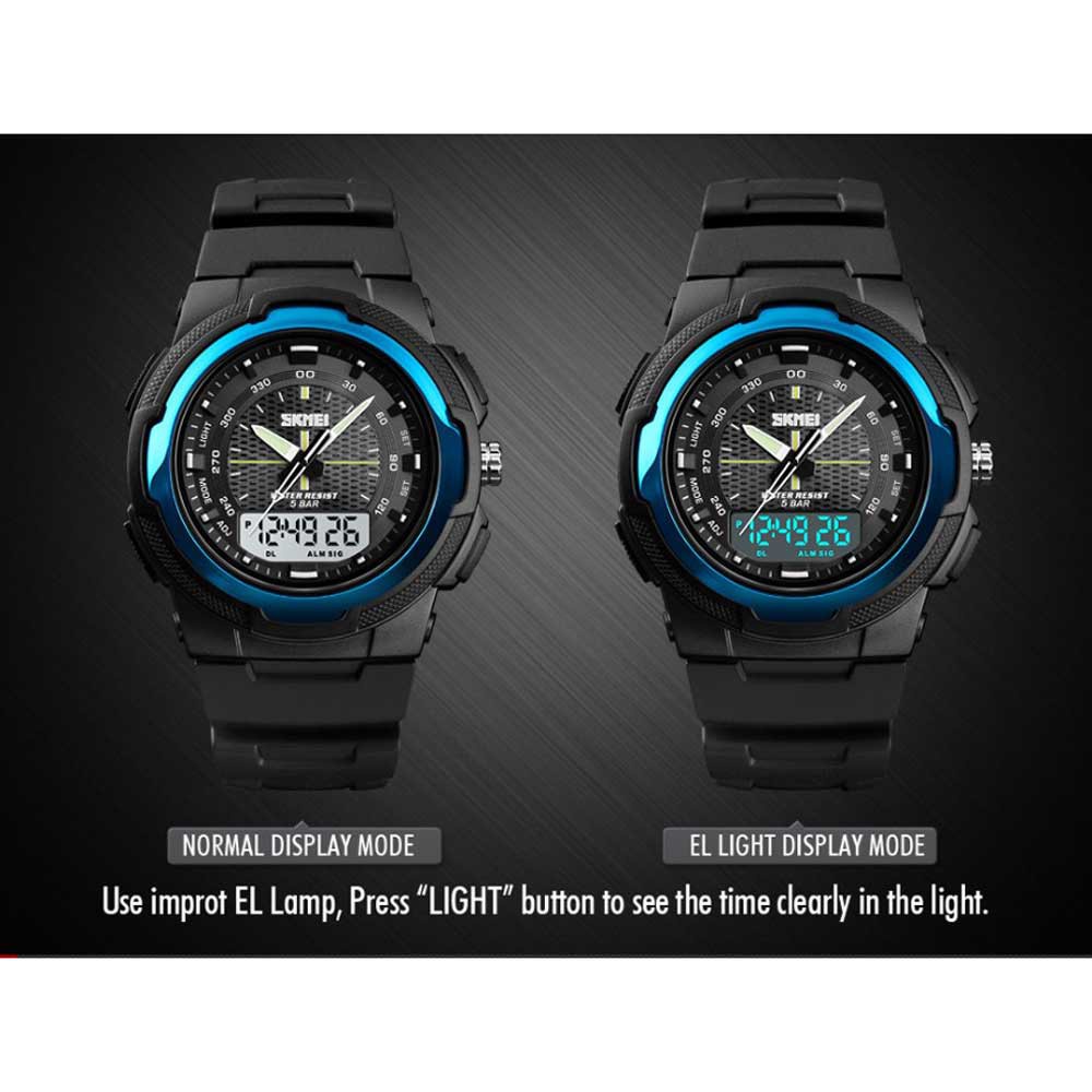 Đồng Hồ Quartz Điện Tử Hiển Thị Led SKMEI 1454 Chống Thấm Nước 50M