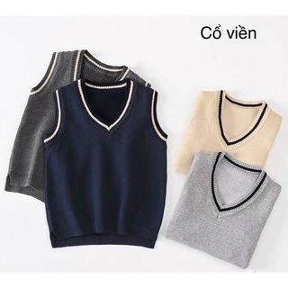 Áo gile len cổ tim hàng quảng châu cao cấp cho bé