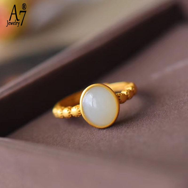 Nhẫn Bạc 925 Đính Đá Ngọc Bích Kiểu Dáng Đơn Giản Thời Trang