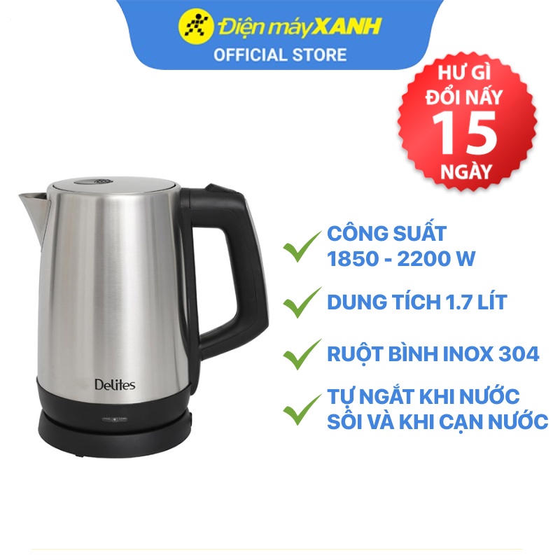 [Mã ELHADEV giảm 4% đơn 300K] Bình siêu tốc Delites 1.7 lít ST17S03